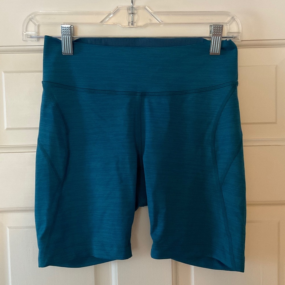 Outdoor Voices TechSweat 7" Biker Shorts Teal Blue High Rise Small active gym
